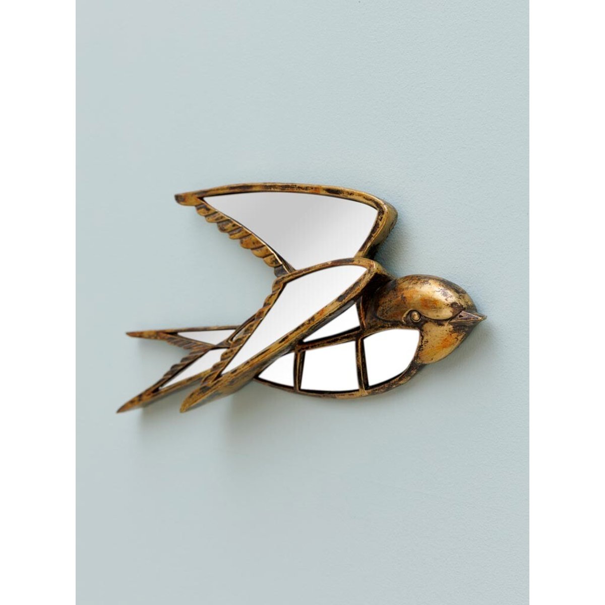 Figurine hirondelle en résine MIROIRS or, CHEHOMA