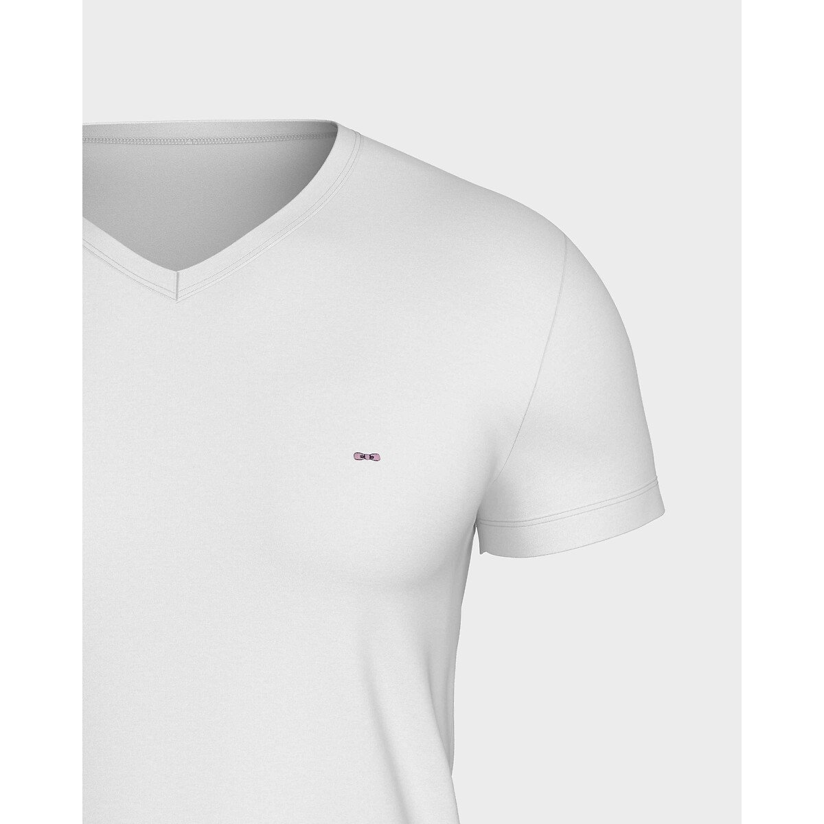 Lot de 2 T-shirts unis à manches courtes blanc, EDEN PARK