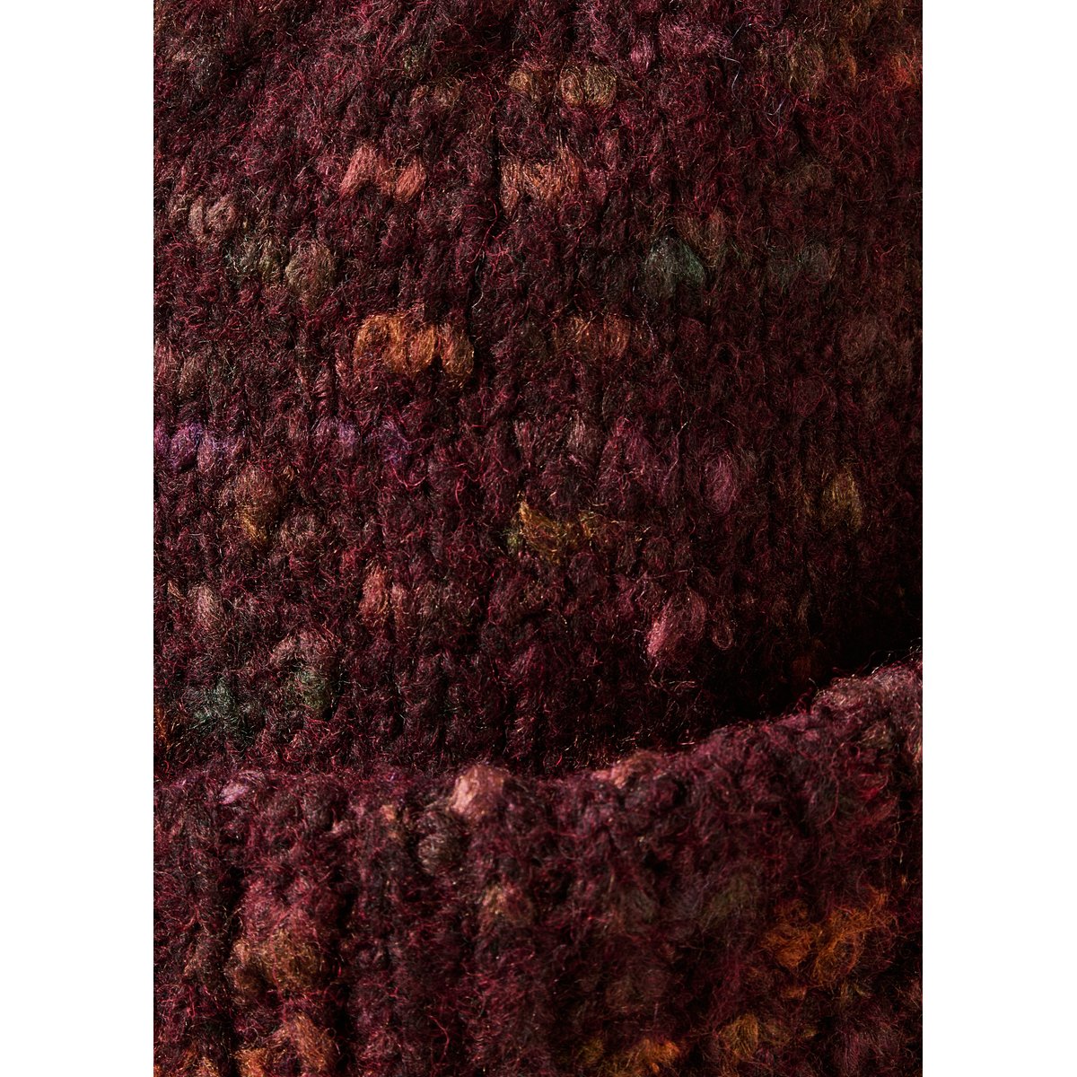 Bonnet tricoté multicolore bourgogne, LA FEE MARABOUTEE