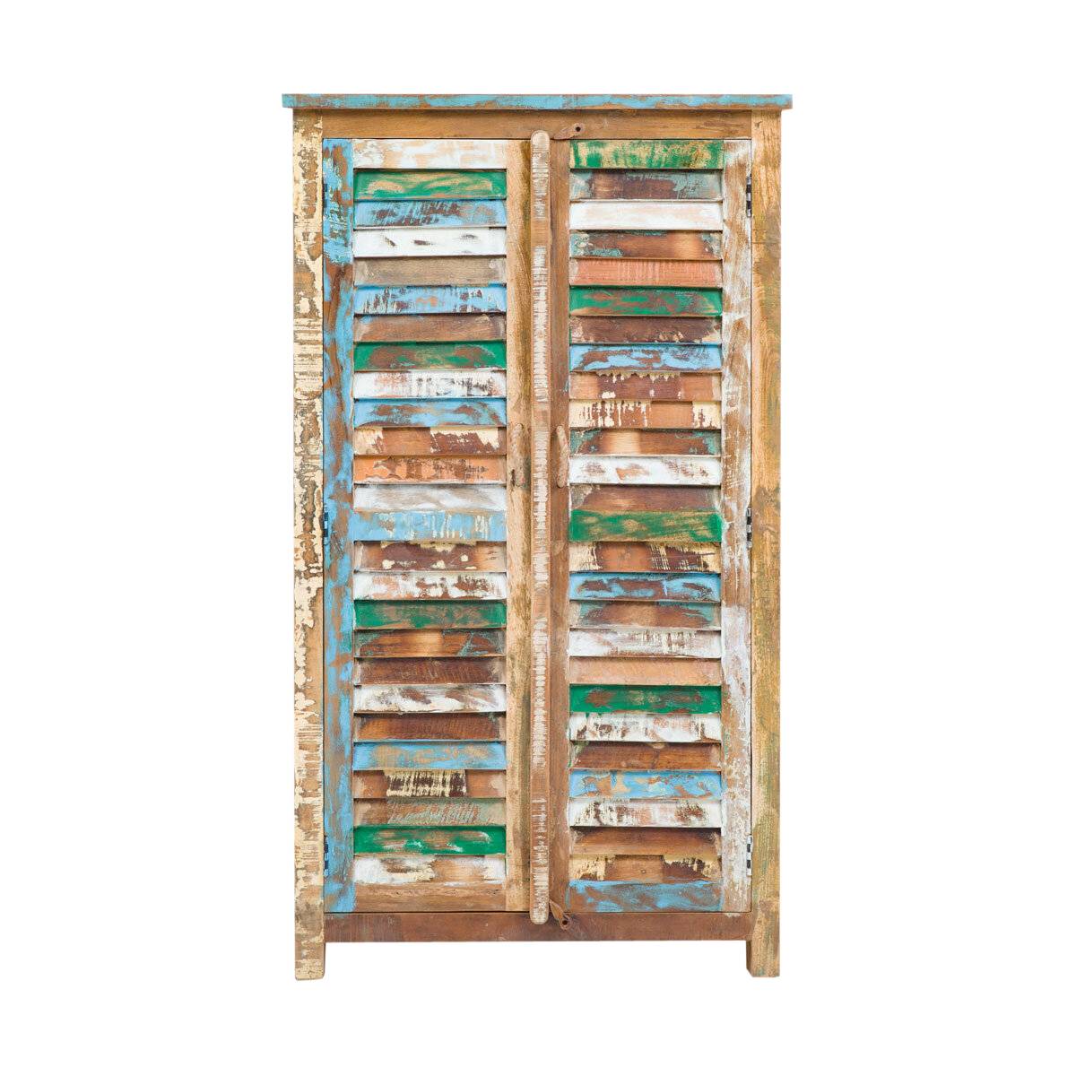 Armoire en bois massif rectangle ETHNIK multicolore, MADE IN MEUBLES 
