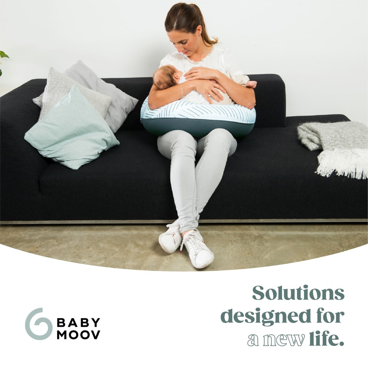 Coussin d'allaitement et de maternité doomoo gris foncé, BABYMOOV