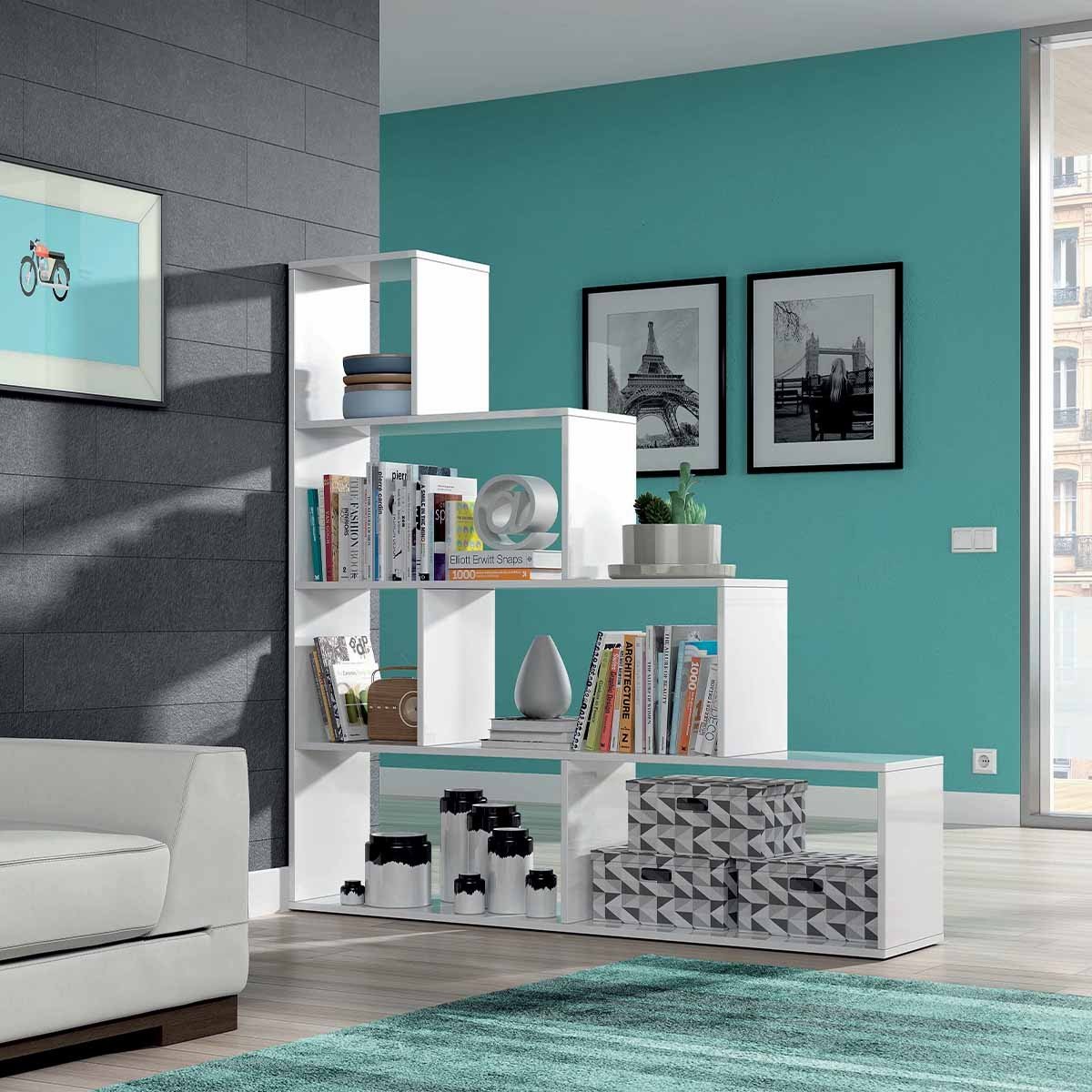 Étagère escalier 6 cases Klum - H145 cm blanc, CALICOSY