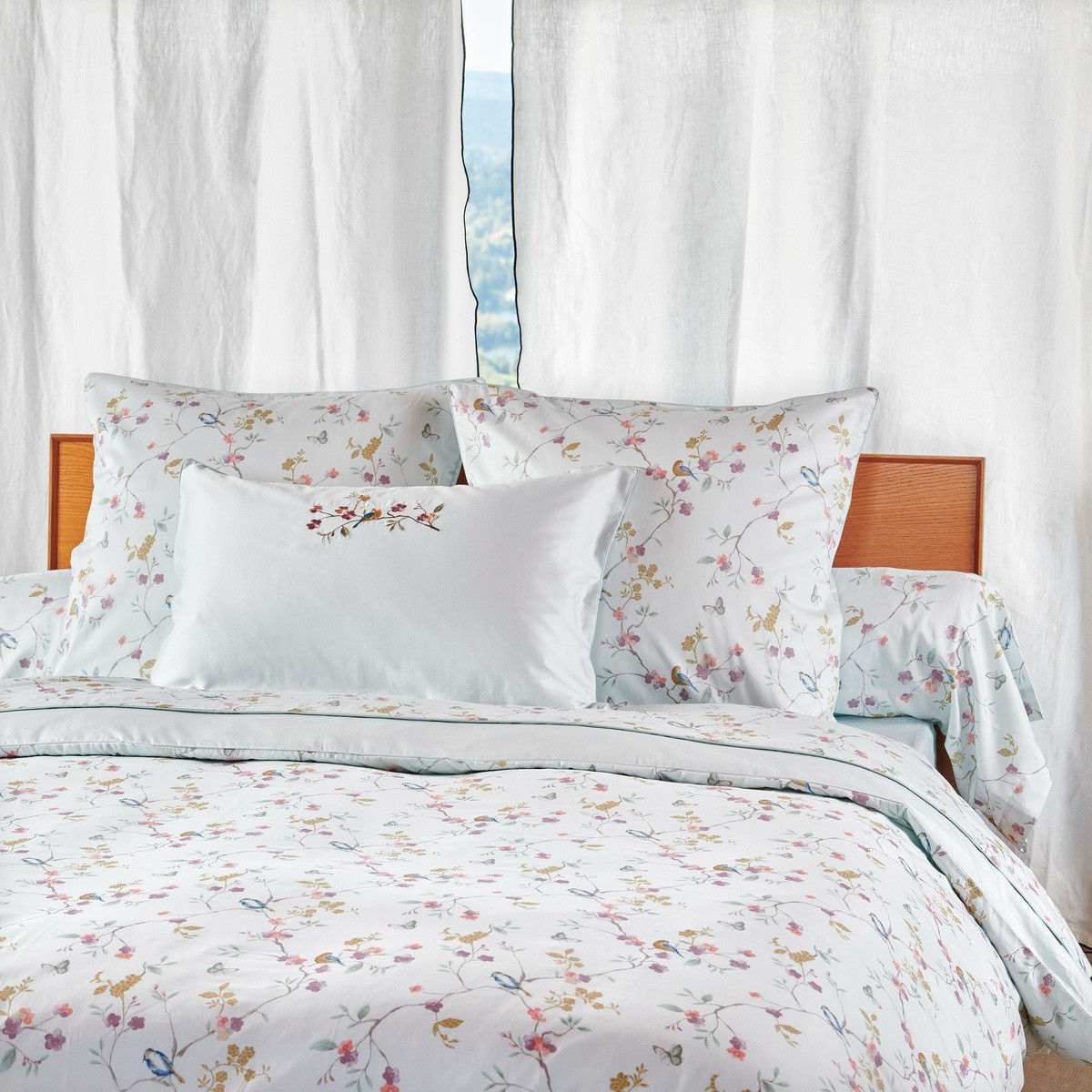 Taie D'oreiller   Satin De Coton - JARDIN SUSPENDU motifs, TRADITION DES VOSGES