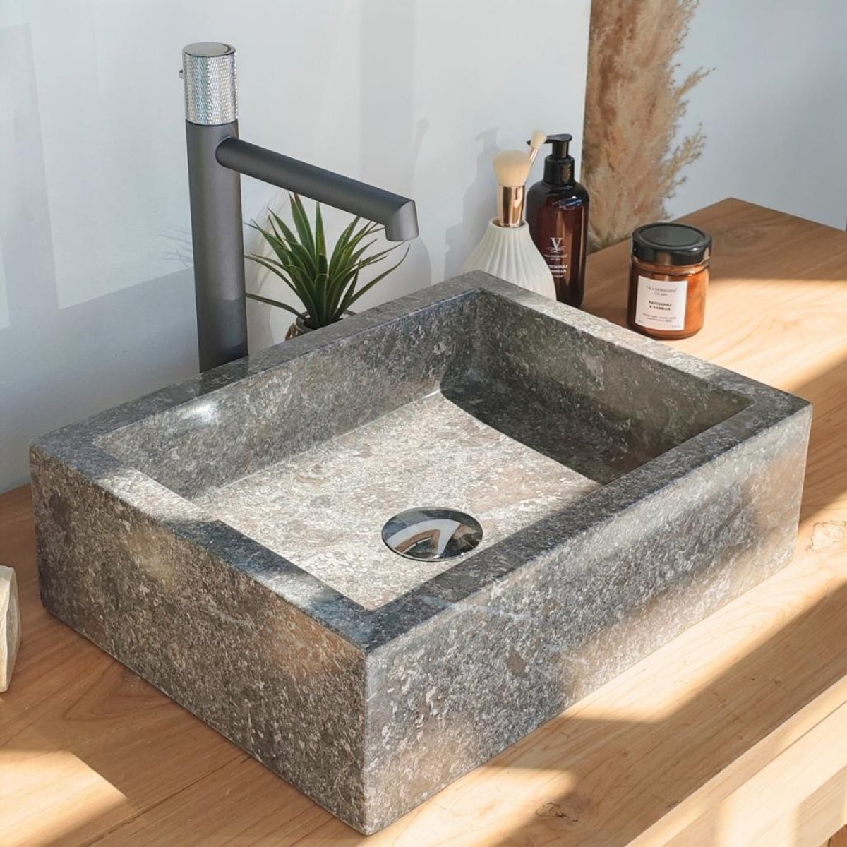 Vasque rectangle 30cm x 40 cm MILAN gris, WANDA COLLECTION