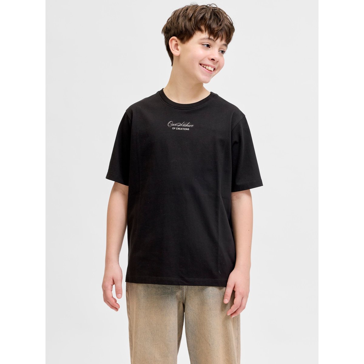 T-Shirt noire - black, JACK & JONES JUNIOR
