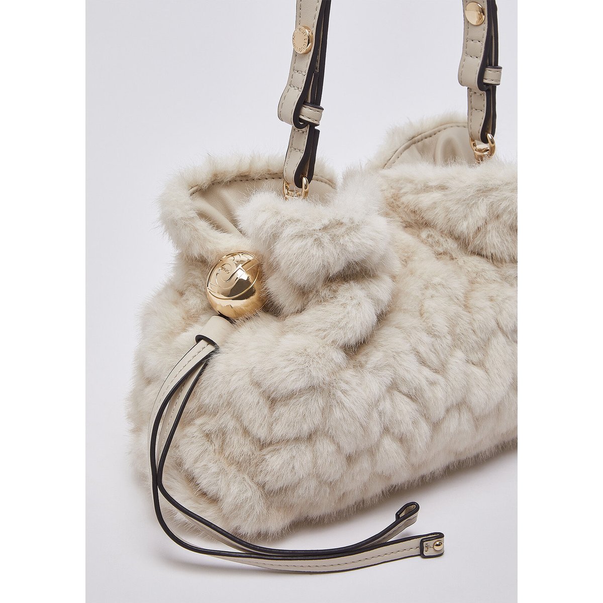 Petit Sac Riccy en imitation fourrure crème, LIU JO