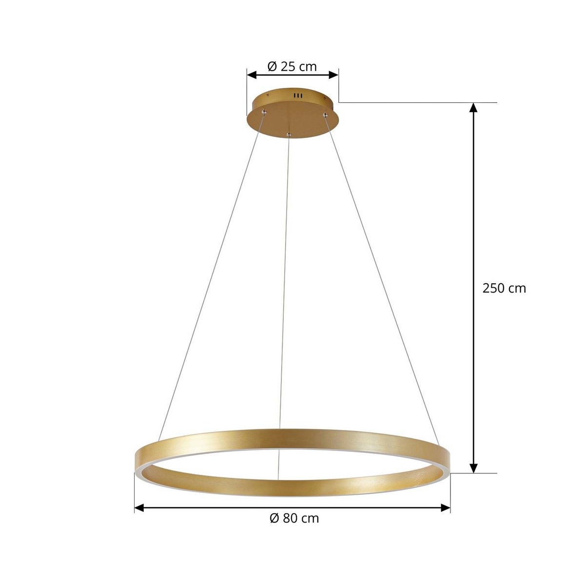 Suspension en métal moderneLED, Yonam or, blanc, LUCANDE