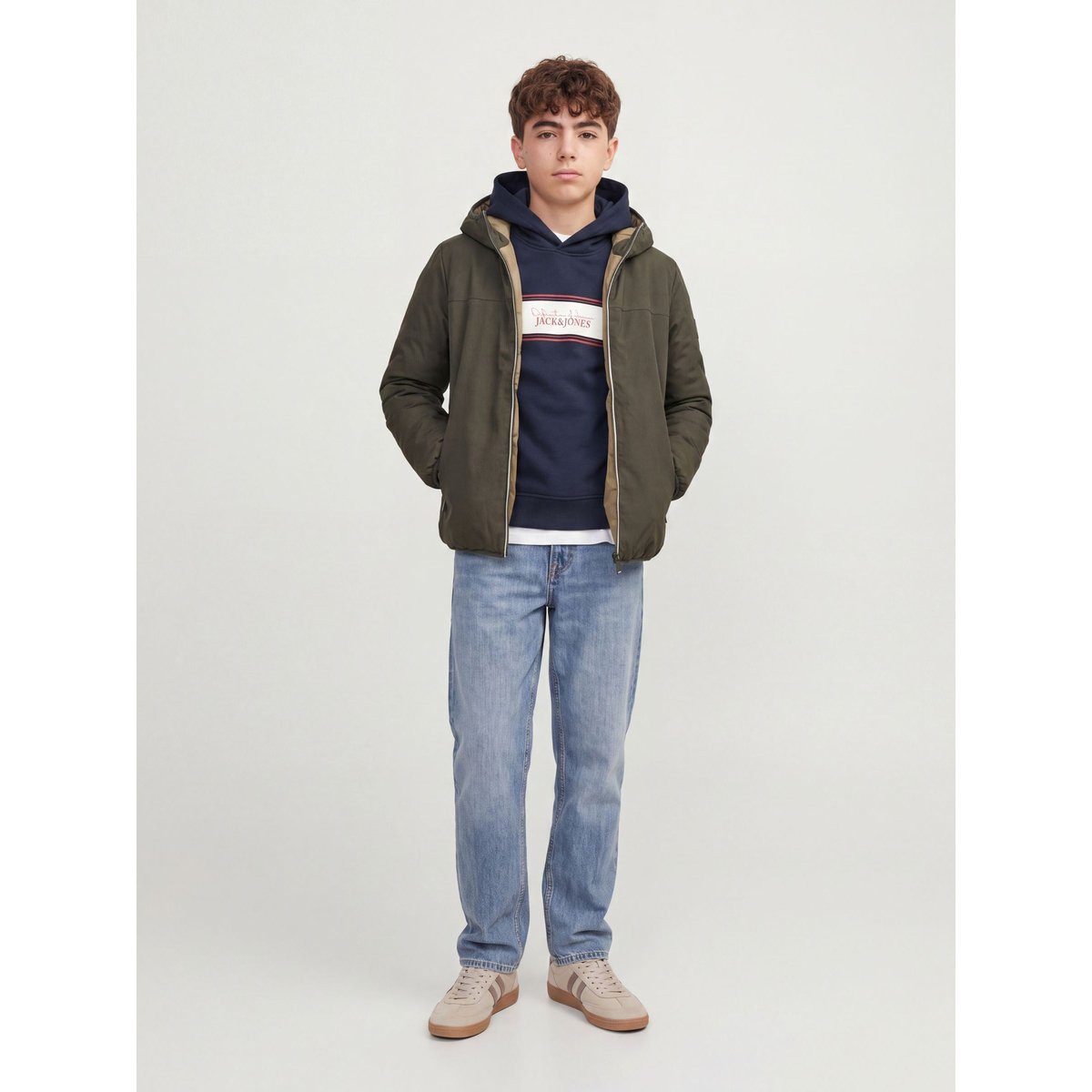 Sweat À Capuche navy blazer 1, JACK & JONES JUNIOR