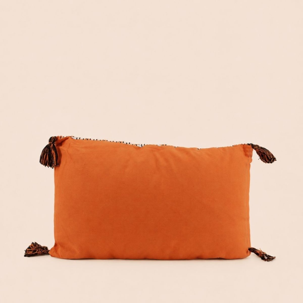 Coussin en coton rayé 50x30cm rouge, ORNAMI