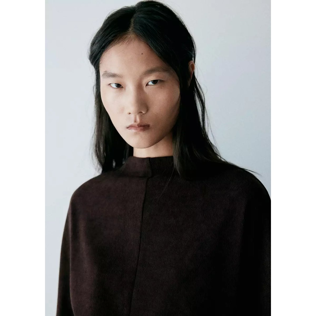 Robe maille ceinture marron, MANGO
