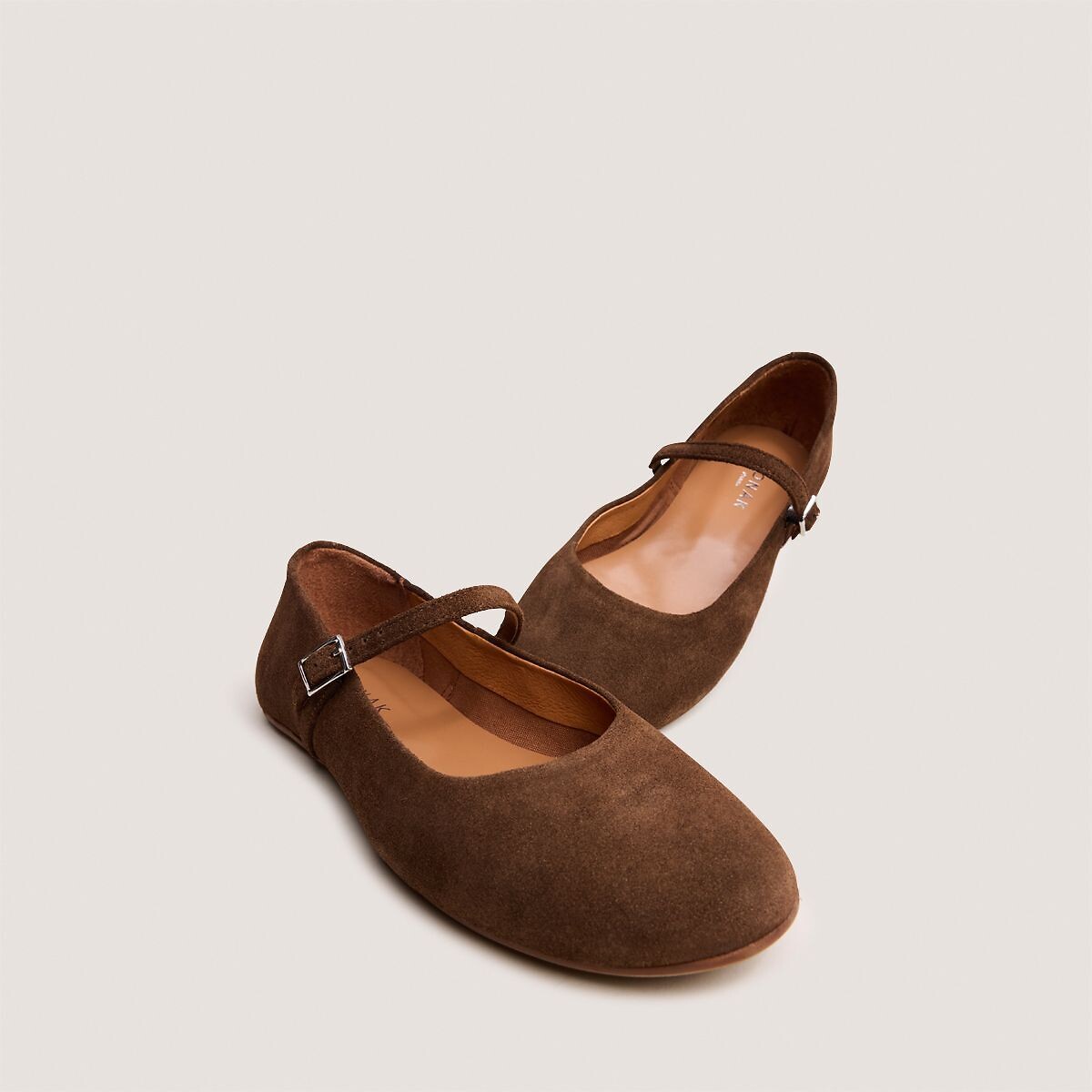 Drima leather Mary Jane ballet pumps brown, JONAK