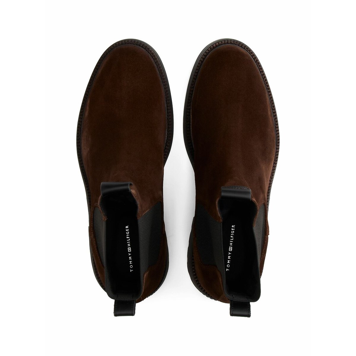Bottines chelsea en cuir suède marron, TOMMY HILFIGER