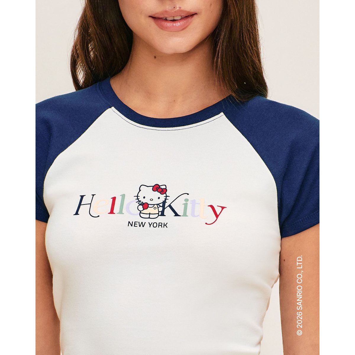 T-shirt en jersey Hello Kitty APPLEKITTYIZ blanc casse, UNDIZ