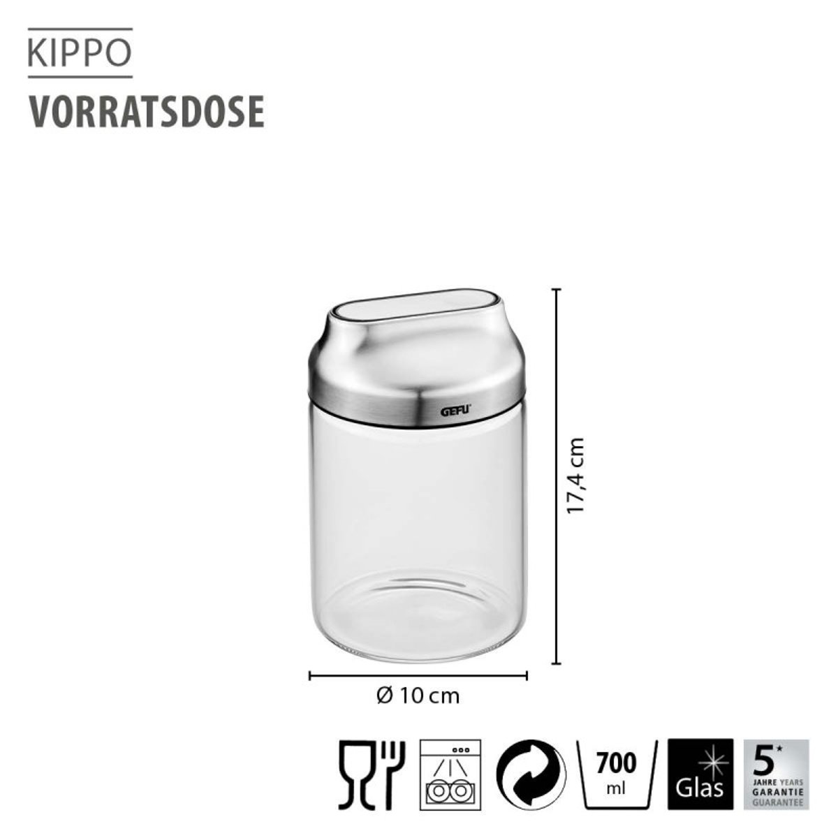 Boîte de conserve KIPPO, 700 ml argent / métallique, GEFU