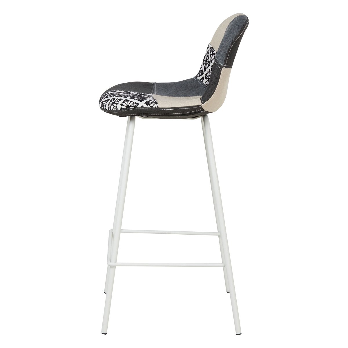 Chaise snack patchwork pied métal blanc MOSA multicolore, ZAGO
