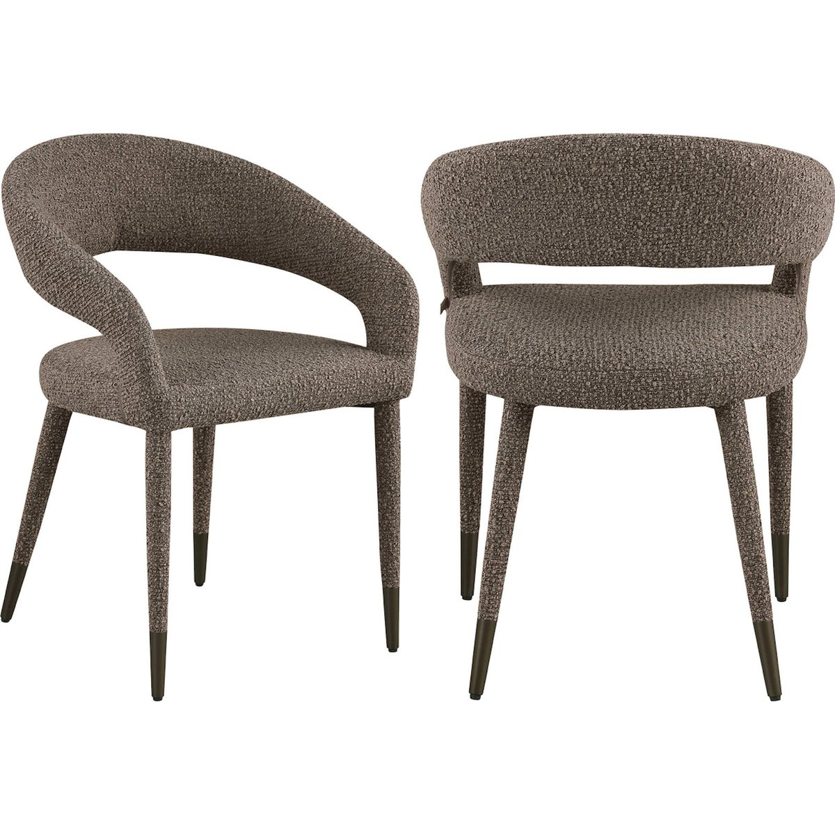 Chaise de salle à manger sculpturale marron chunky, RECOLLECTION