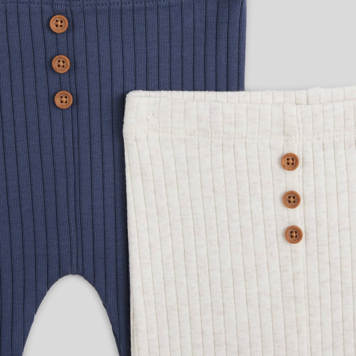 Lot de 2 legging unis en coton BIO ecru, BOUT'CHOU
