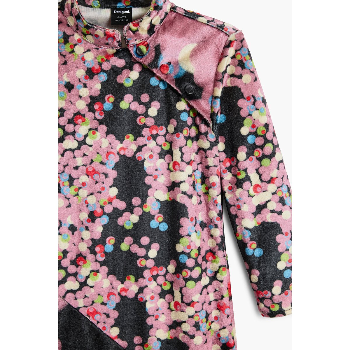 Robe imprimée à manches longues noir, DESIGUAL