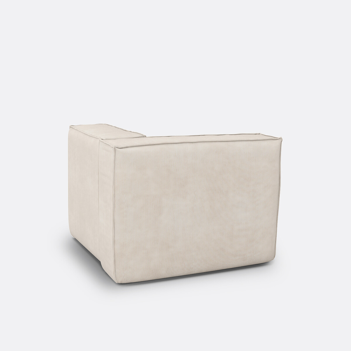 Hoekelement voor modulaire bank, in ribfluweel, Seven ecru, LA REDOUTE INTERIEURS
