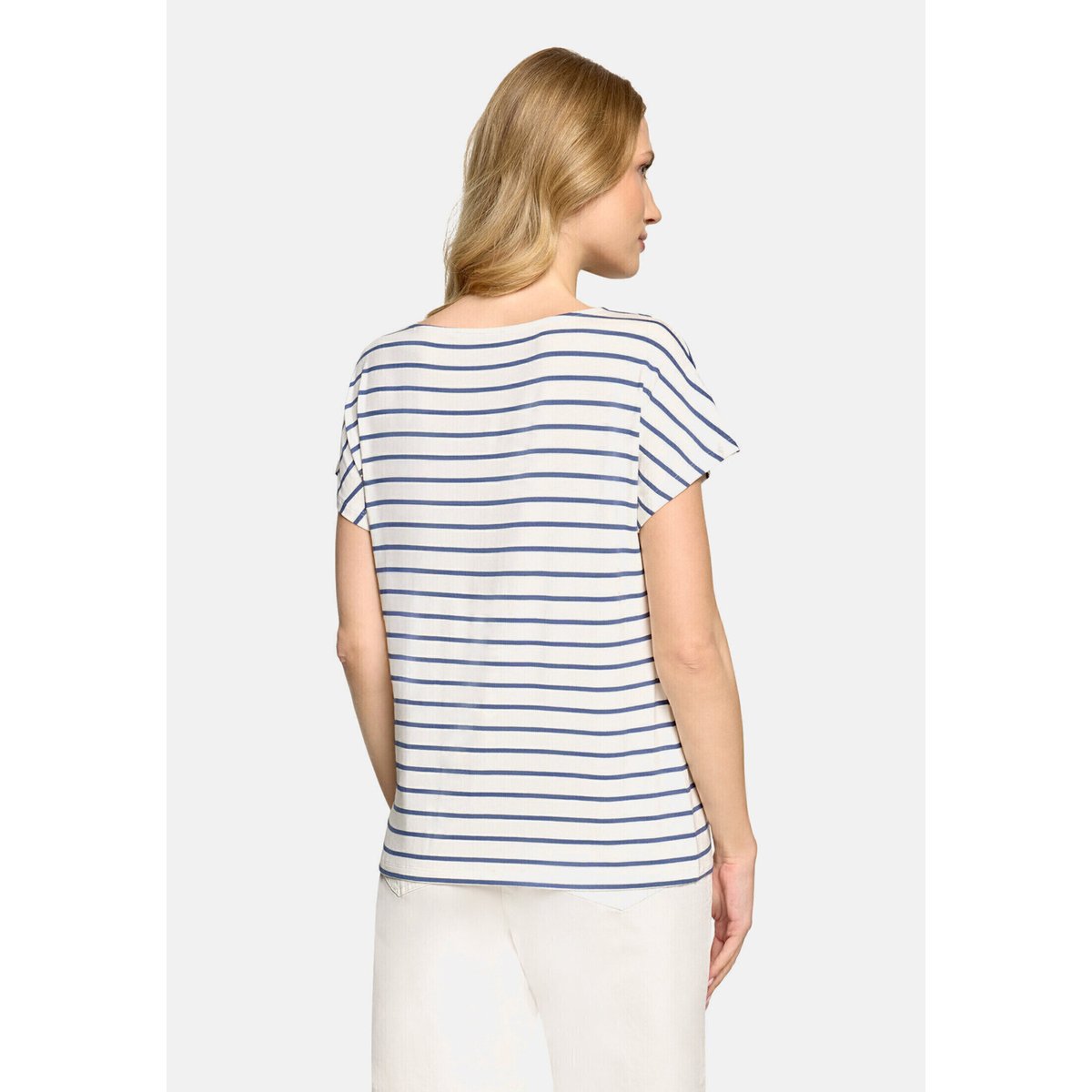 Haut casual à encolure bateau blanc/bleu, BETTY BARCLAY