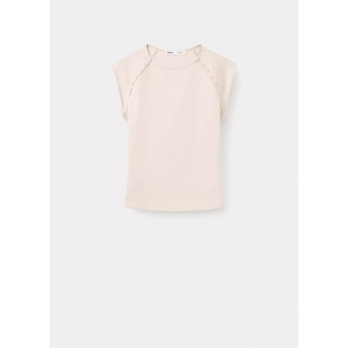 T-shirt avec détail de boutons sable, MANGO