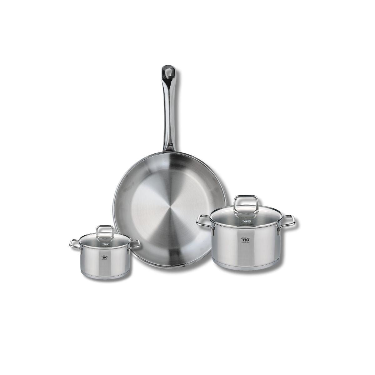 Batterie 1 poêle 28cm + 2 faitouts 12/16cm PROFI CITRIN inox, ELO