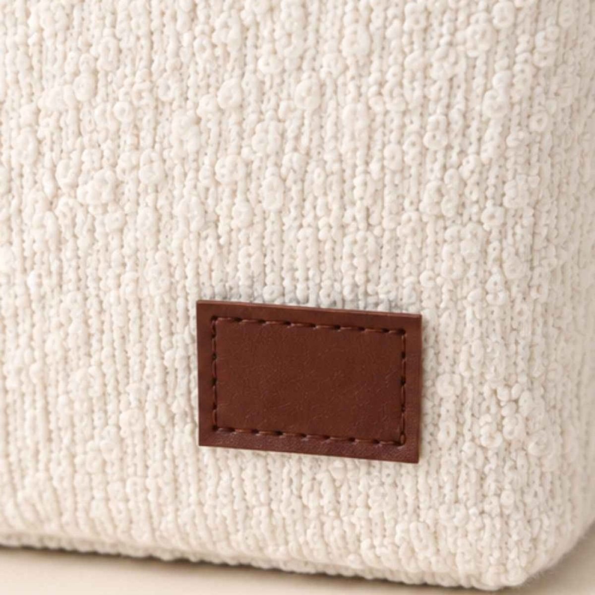 Lot de 3 paniers en bouclette beige, AZAO