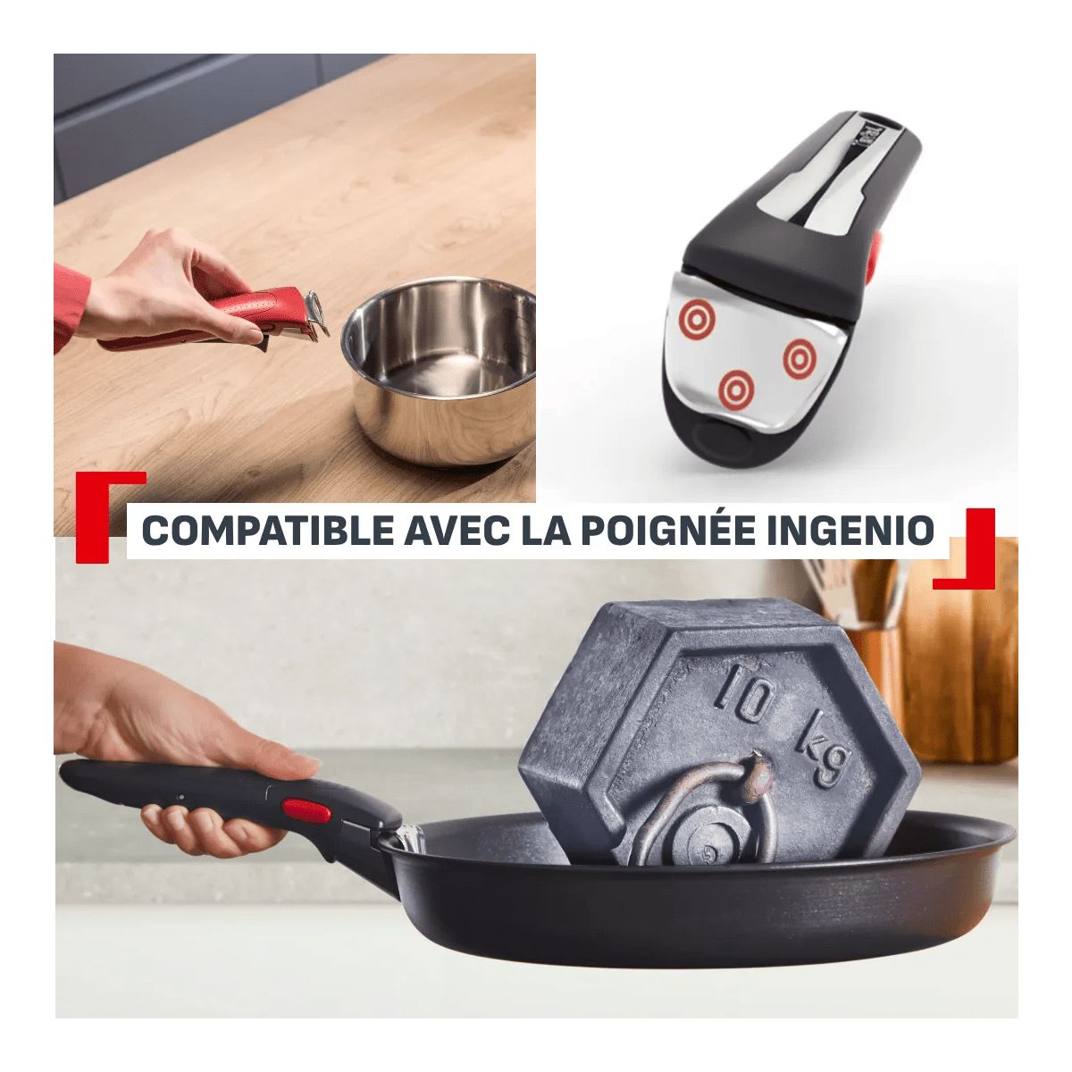 Casserole Ingenio Excellence 18cm noir, TEFAL