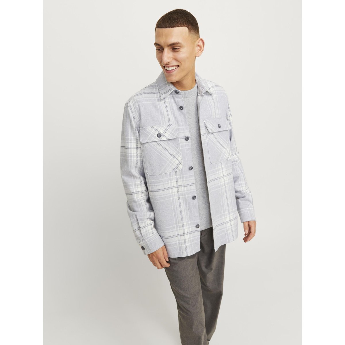 Surchemise grey melange, JACK & JONES