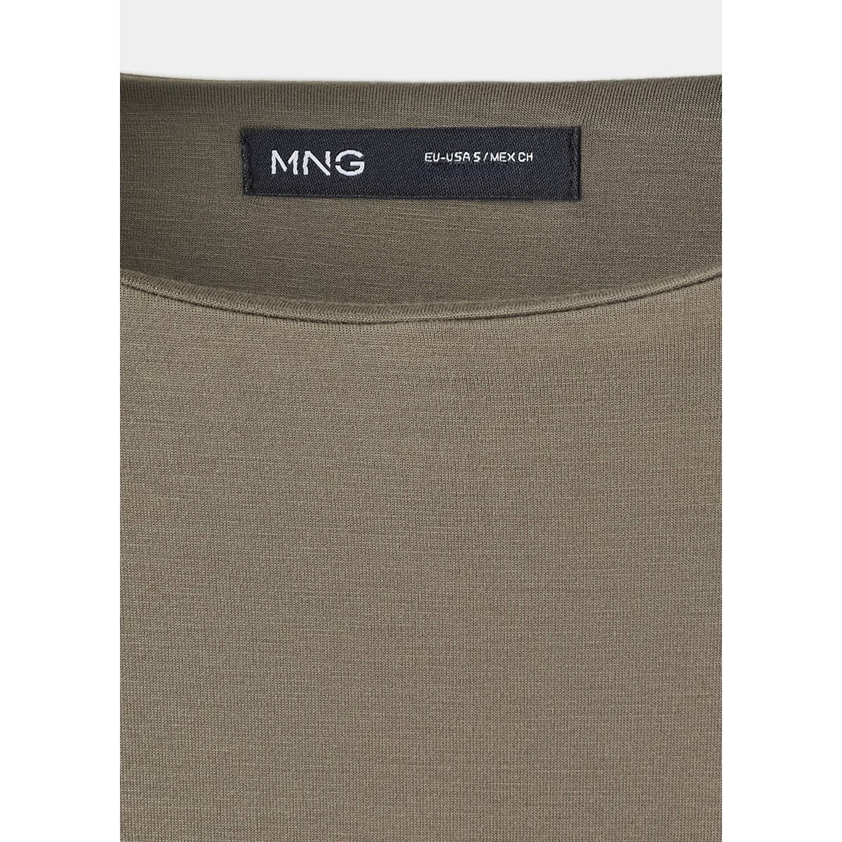 Robe maille détail drapé marron, MANGO