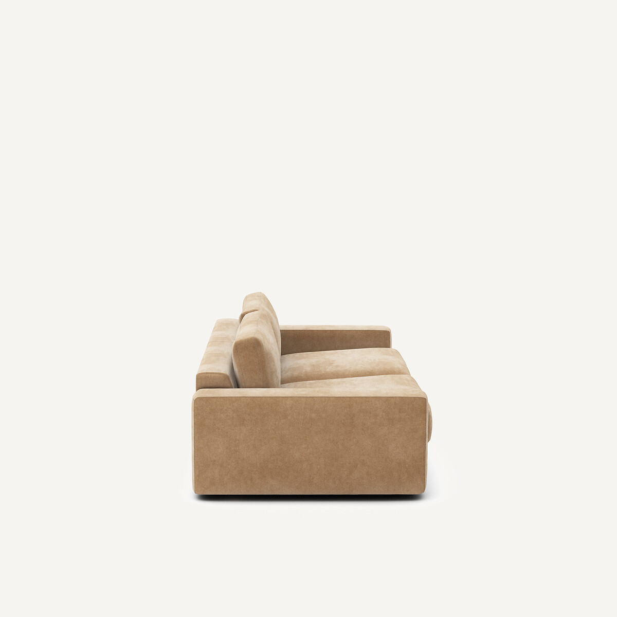 Canapé convertible en velours stonewashed, SKANDER ficelle, AM.PM