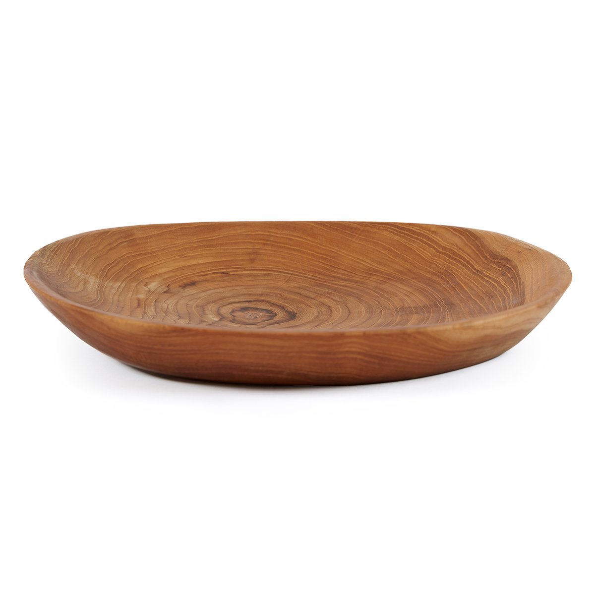 Assiette en bois de teck TEAK ROOT beige, BAZAR BIZAR