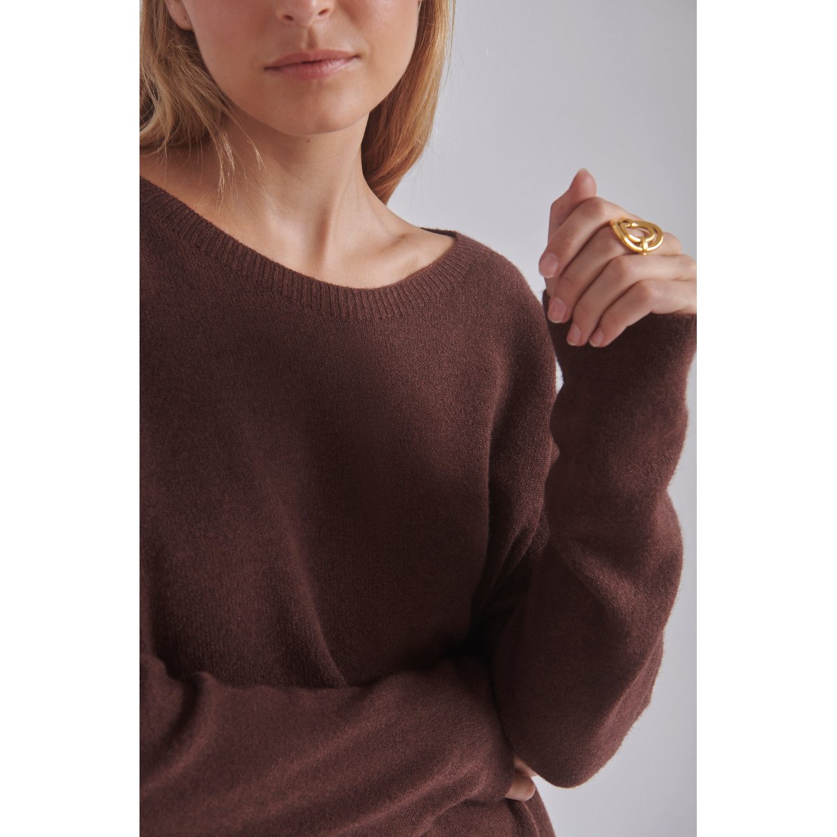 Pull maille JOSEPH marron, BENOA