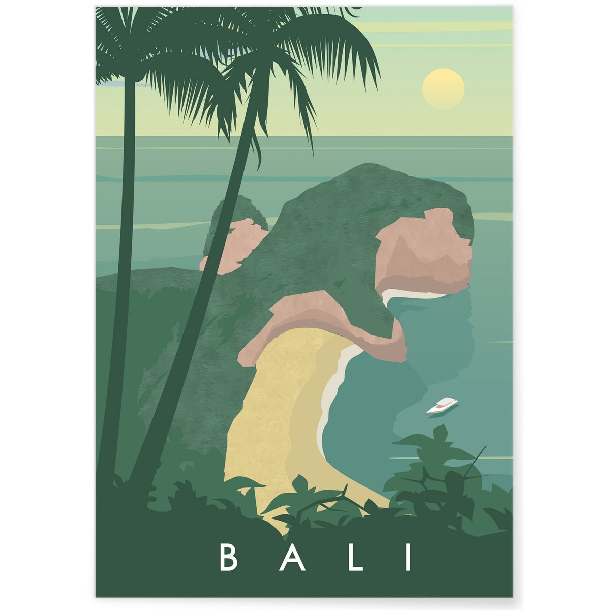 Poster Bali blanc, L'AFFICHERIE