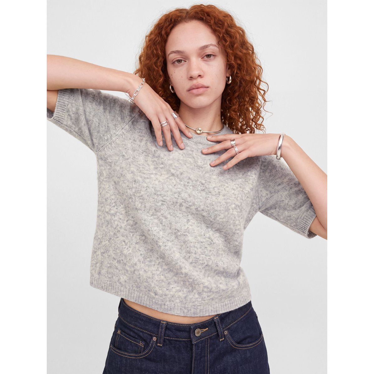 Pull En Maille light grey melange 1, JJXX