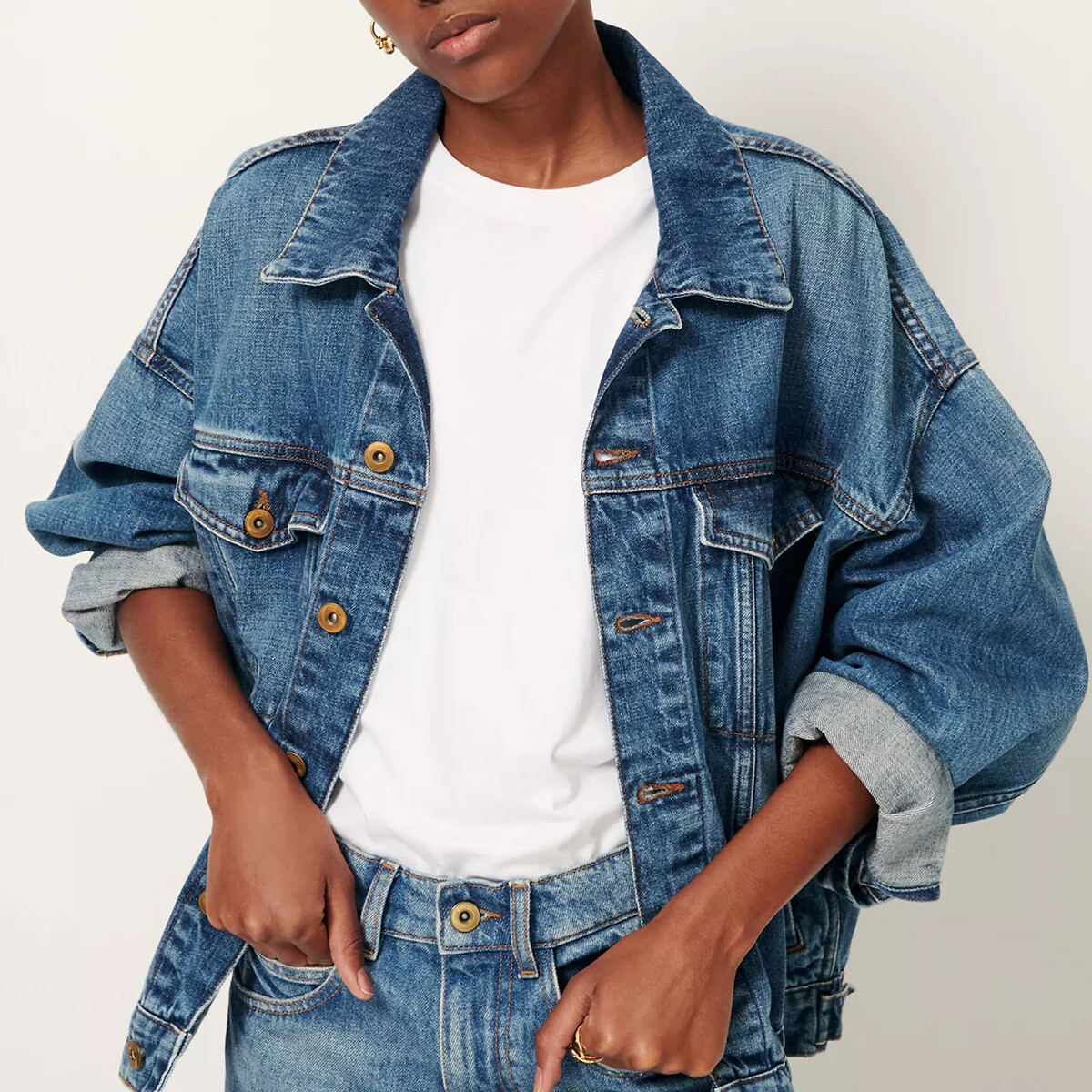 Casaca em ganga oversize, COSTELLO azul desbotado, SESSUN