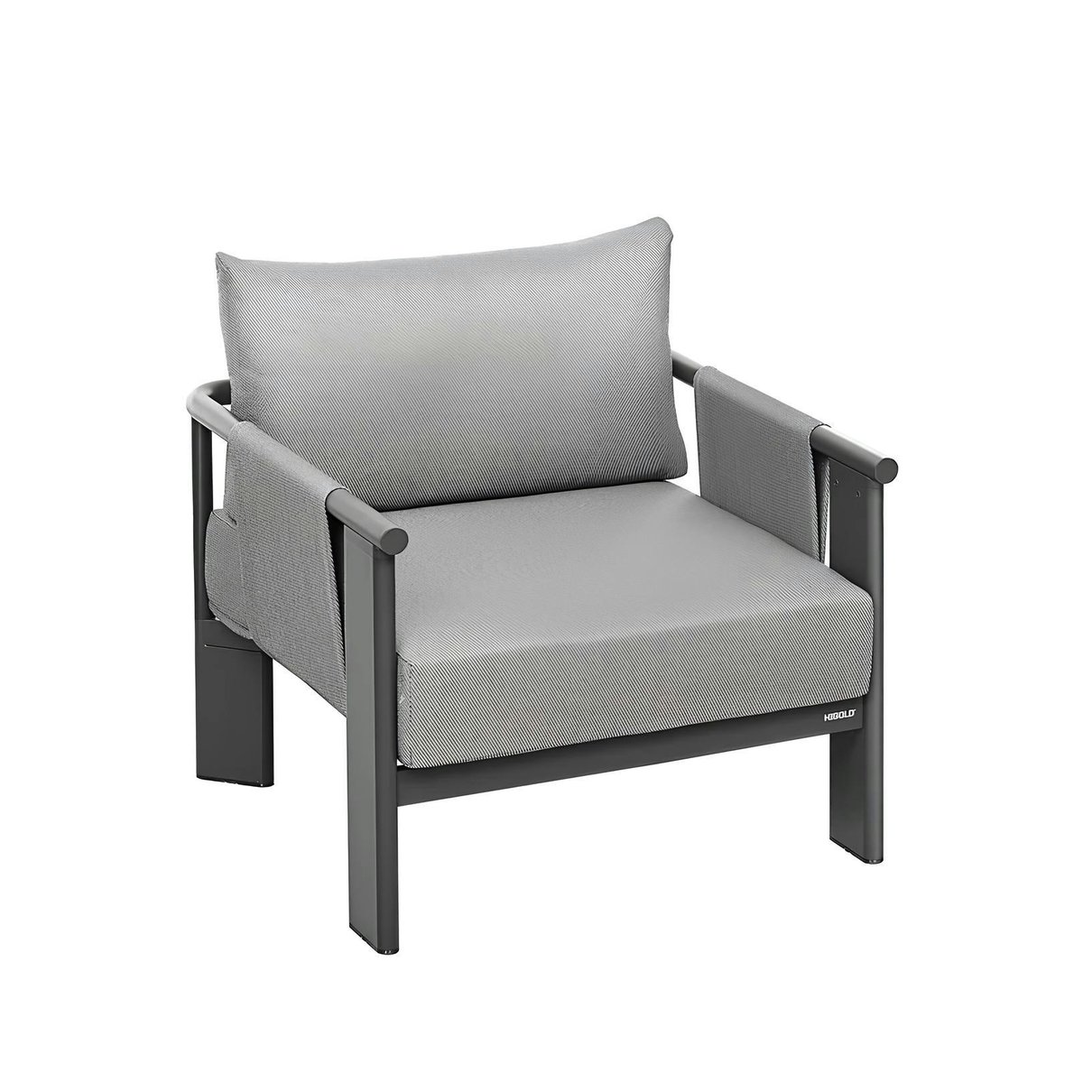 Salon de jardin 4 places en aluminium anthracite LIGO anthracite, PIER IMPORT