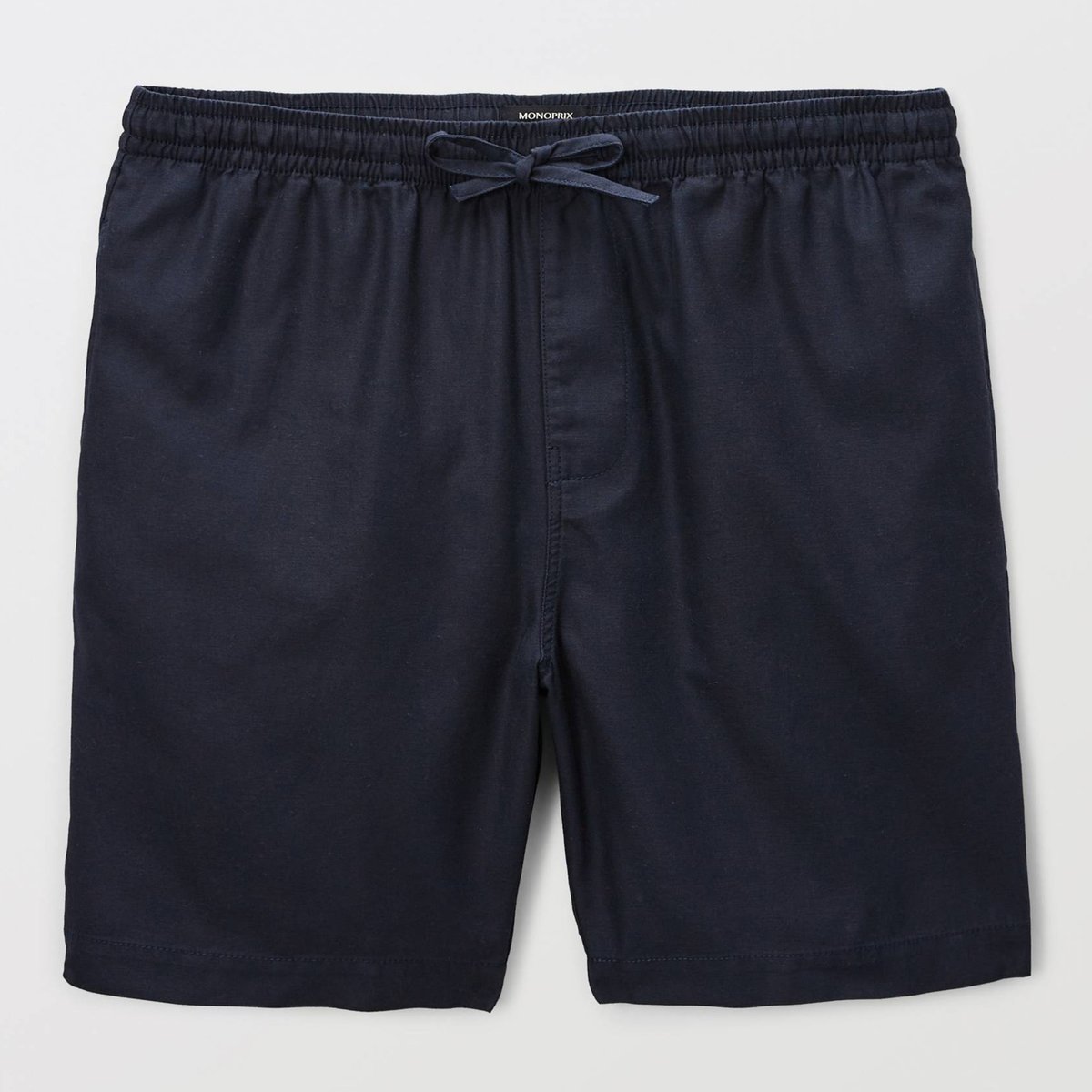 Bermuda taille élastiquée en coton marine, MONOPRIX