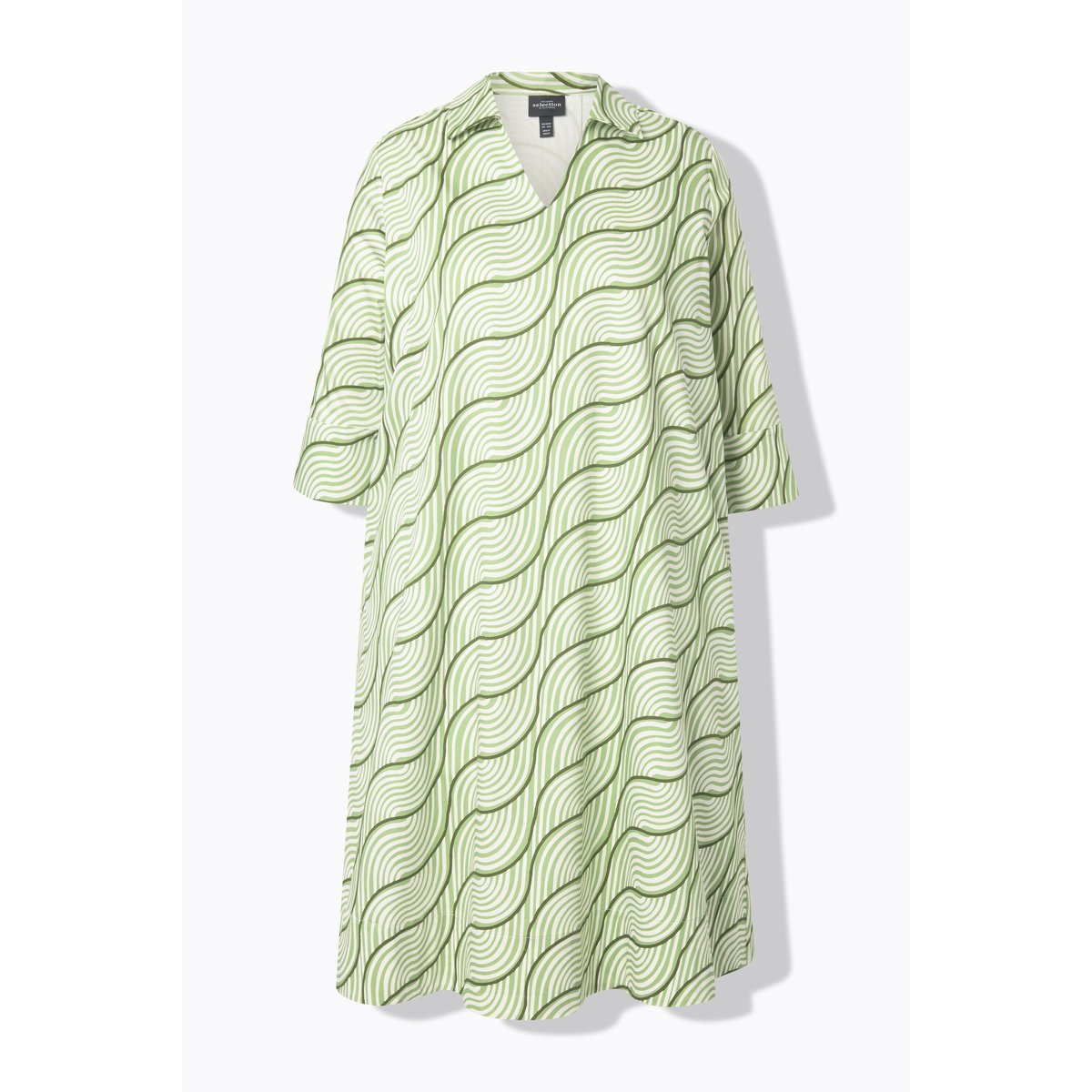Robe à poches. Coupe évasée. Col chemise blanc neige, ULLA POPKEN