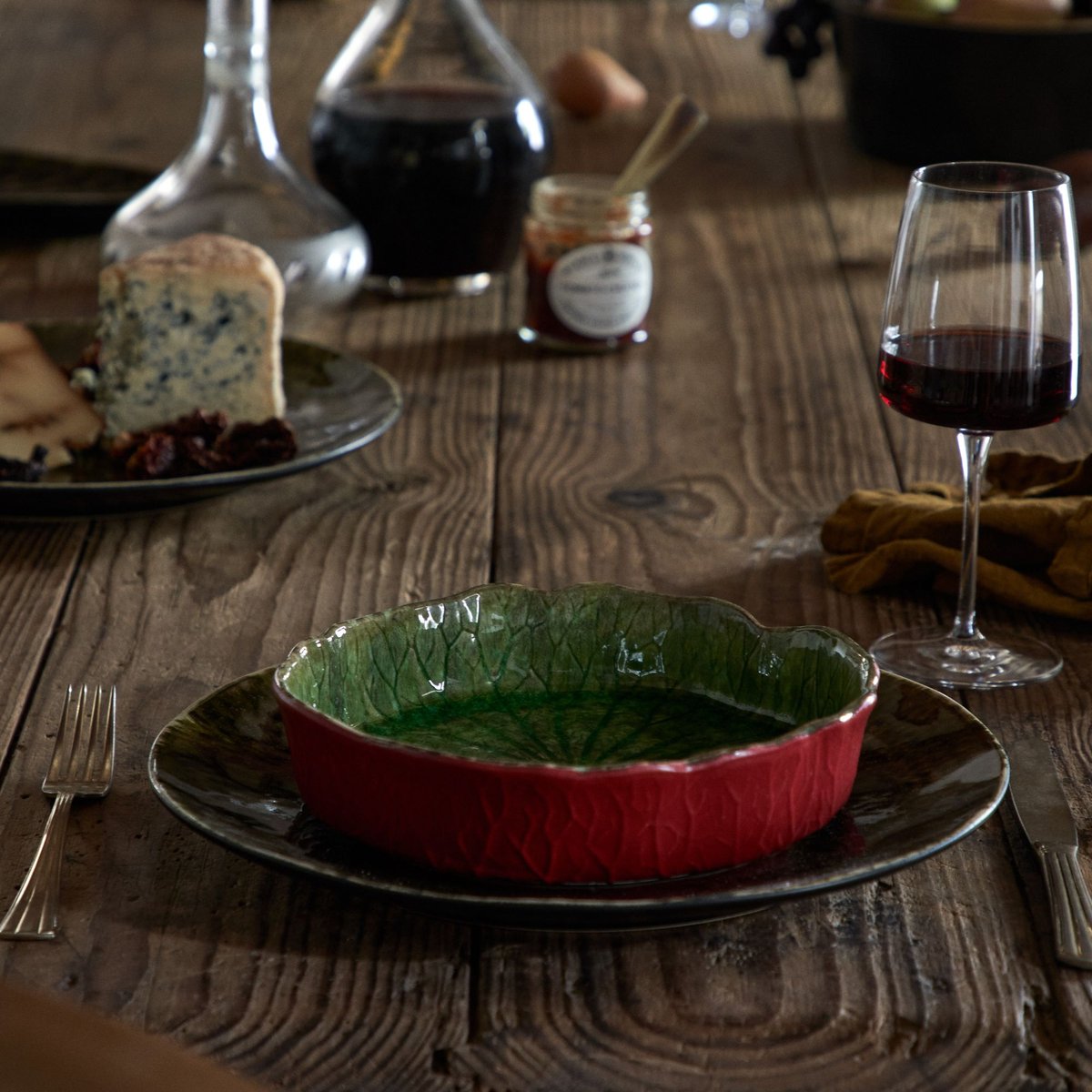 Assiette de présentation/Plat en grès, RIVIERA forêts, COSTA NOVA