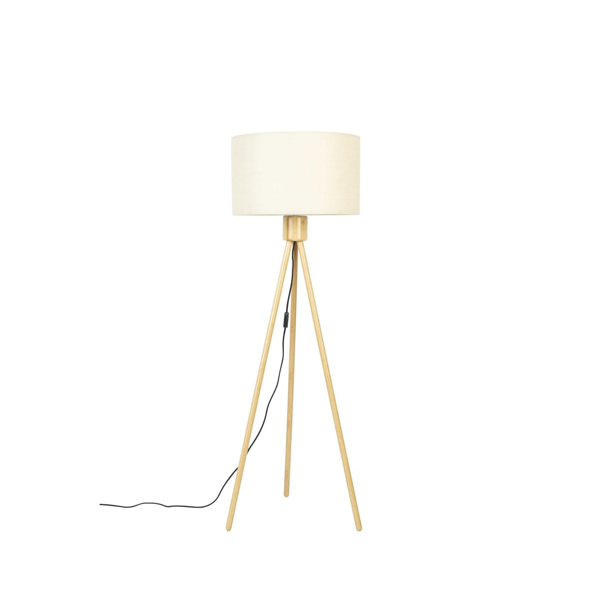 Lampadaire design en bois scandinave, LIN blanc, ZUIVER