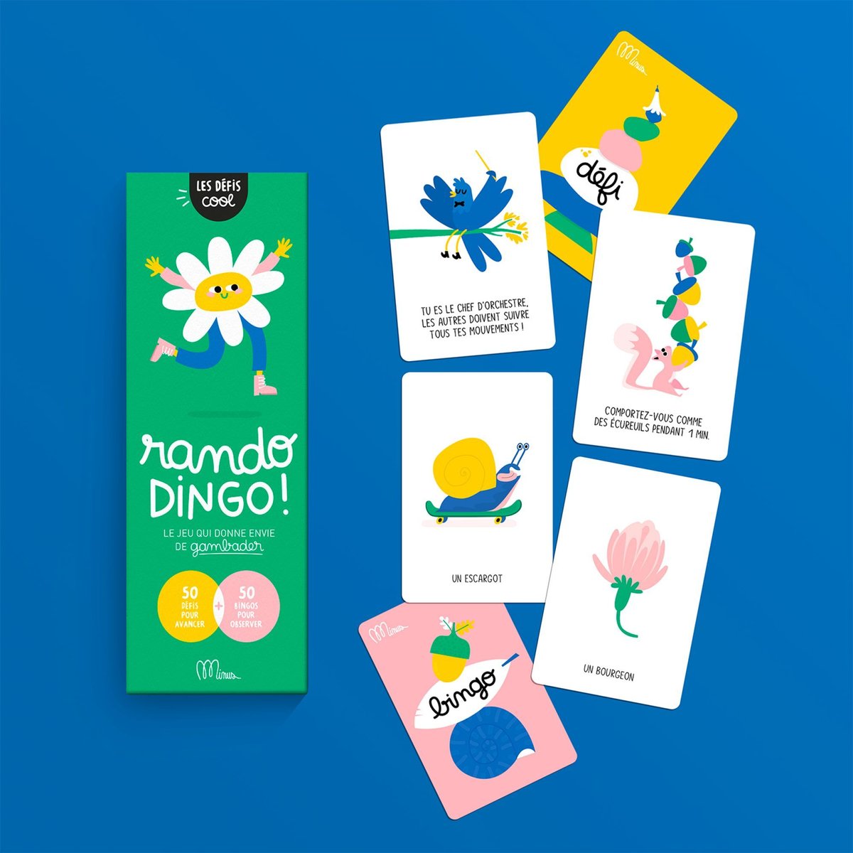Jeu de carte défis cool - Rando Dingo ! vert, MINUS EDITIONS