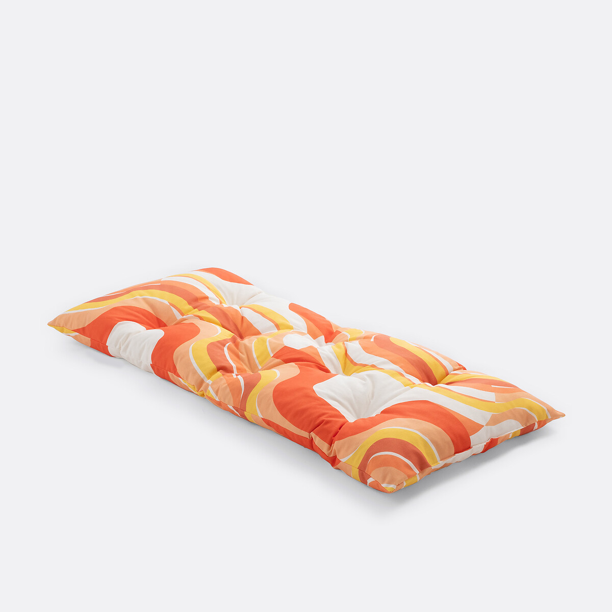 Matelas de sol d'extérieur, 120 x 60 cm, imprimé géométrique, SONGE orange, MAPOÉSIE X LA REDOUTE INTÉRIEURS