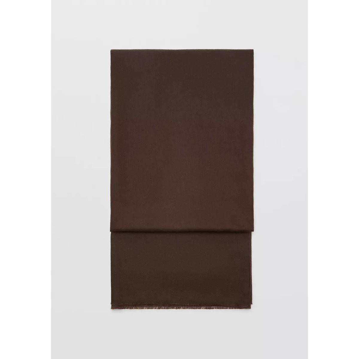Foulard bords effilochés chocolat, MANGO