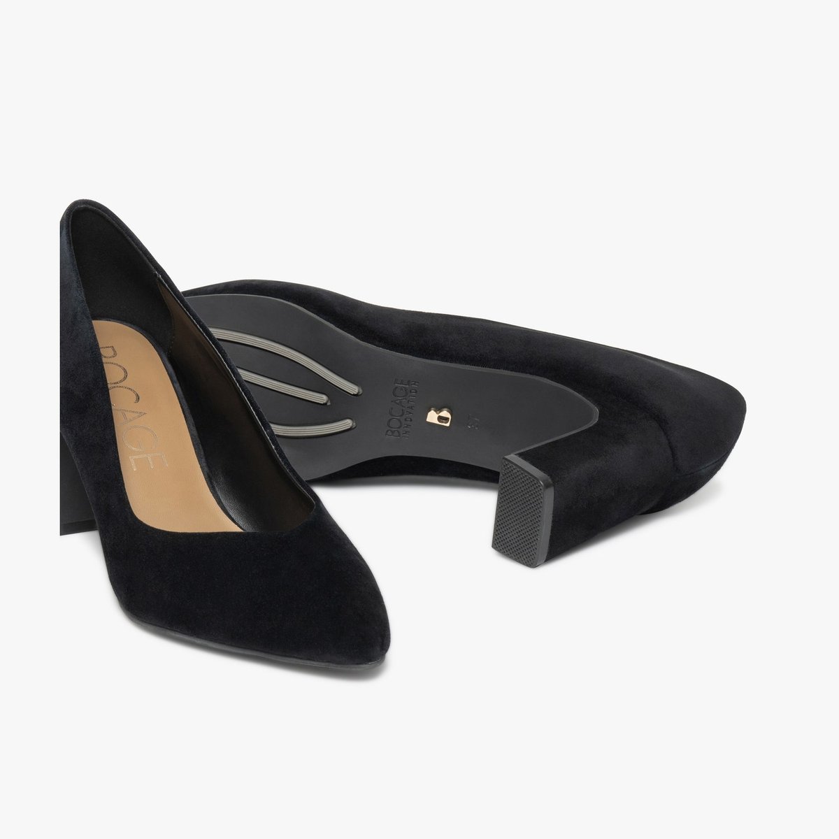 Escarpin en cuir ISALIA noir, BOCAGE