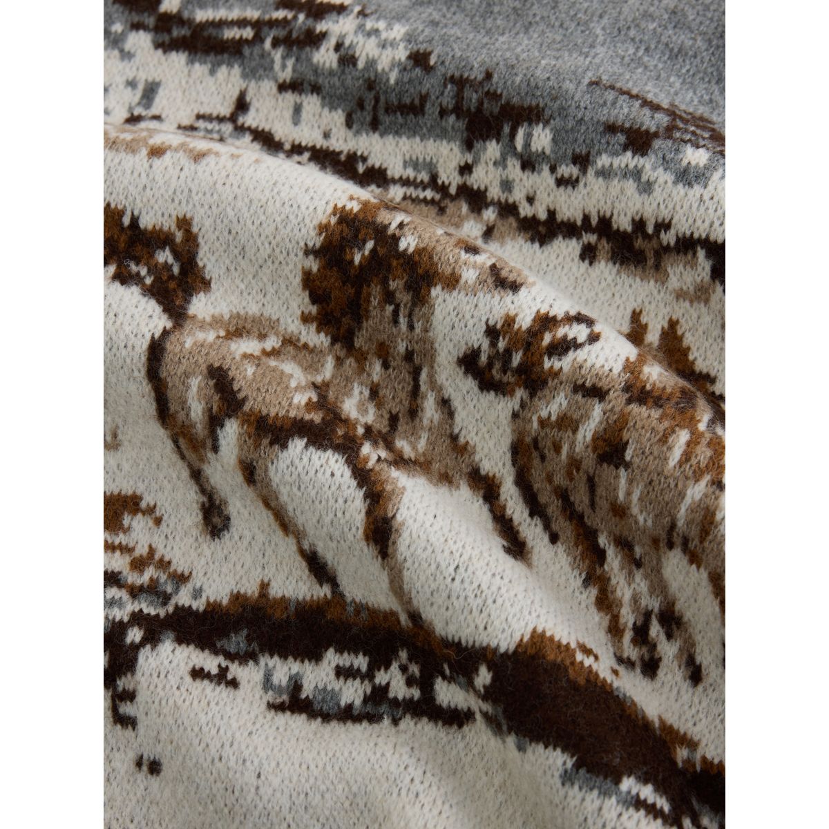 Cardigan en maille à motif jacquard cheval gris/brun, NEXT