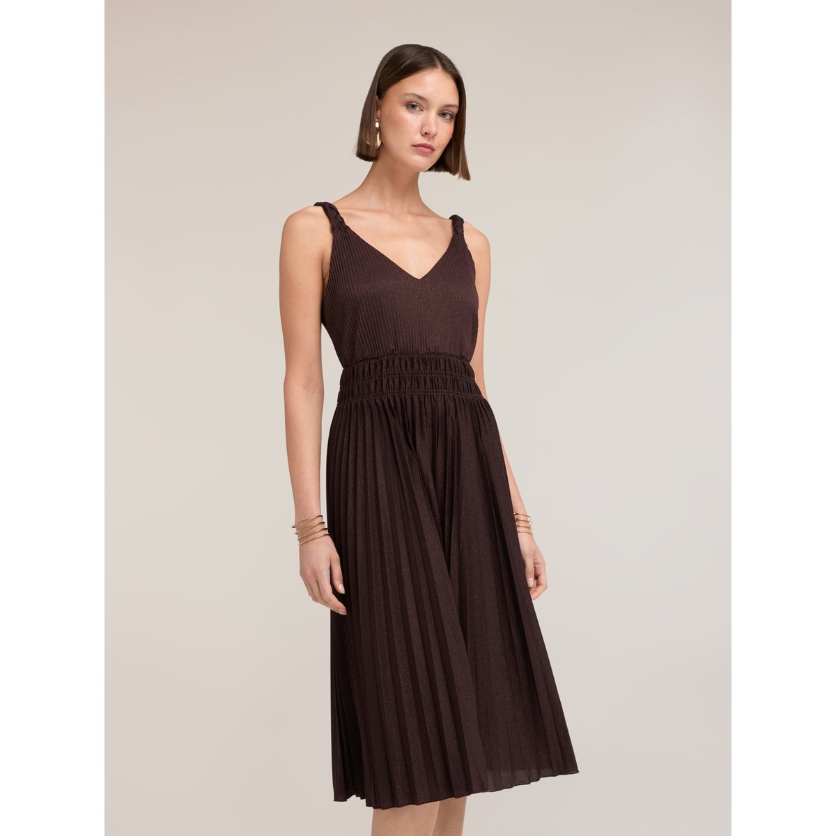 Robe côtelée marron, MOTIVI