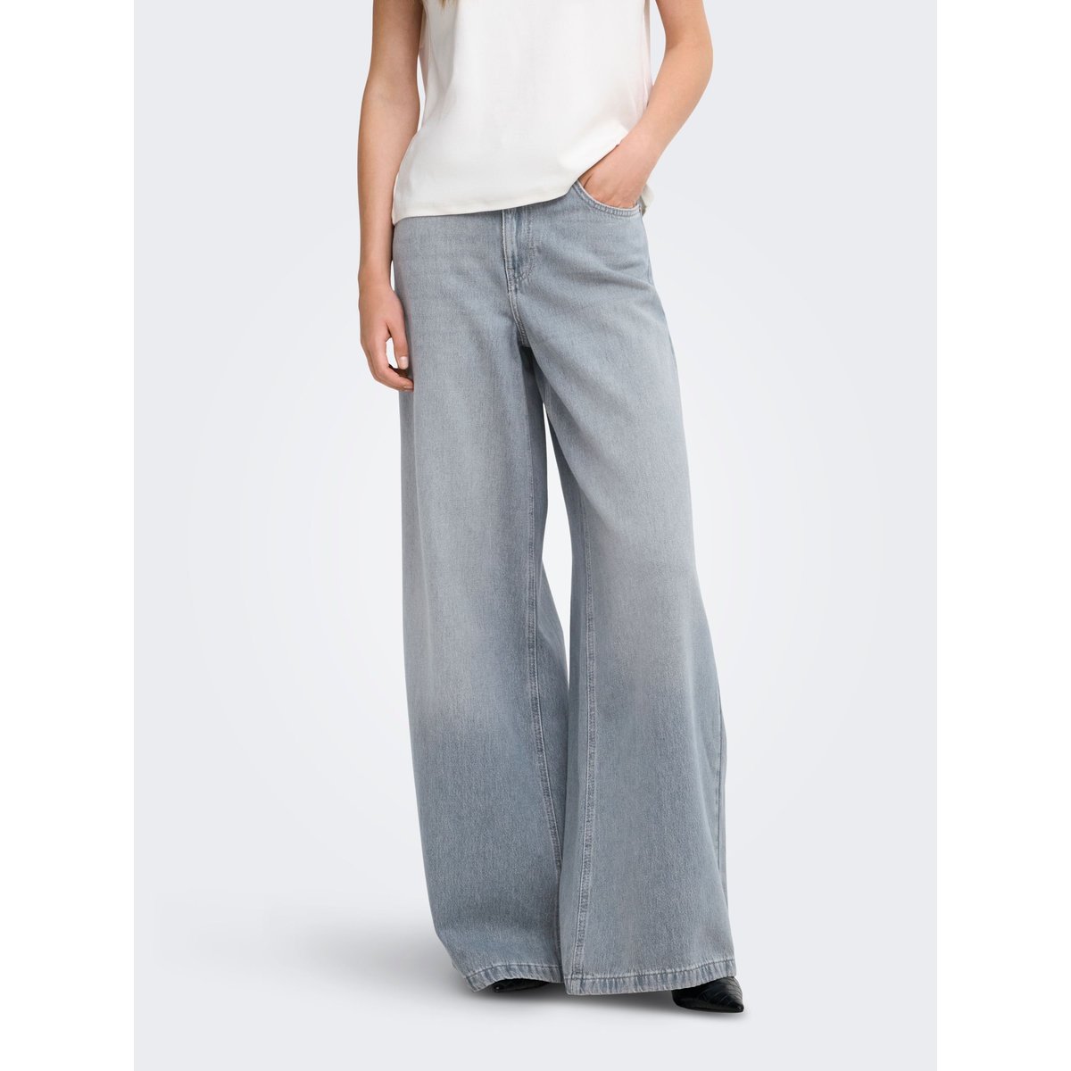 Jean À Jambe Large special blue grey denim, ONLY
