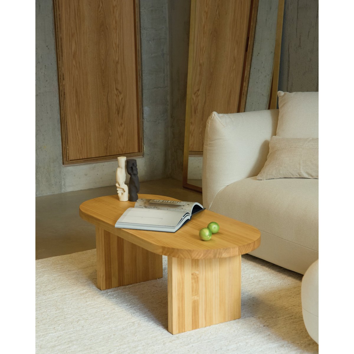 Table basse ovale en bois - ODELIA couleur unique, HANNUN