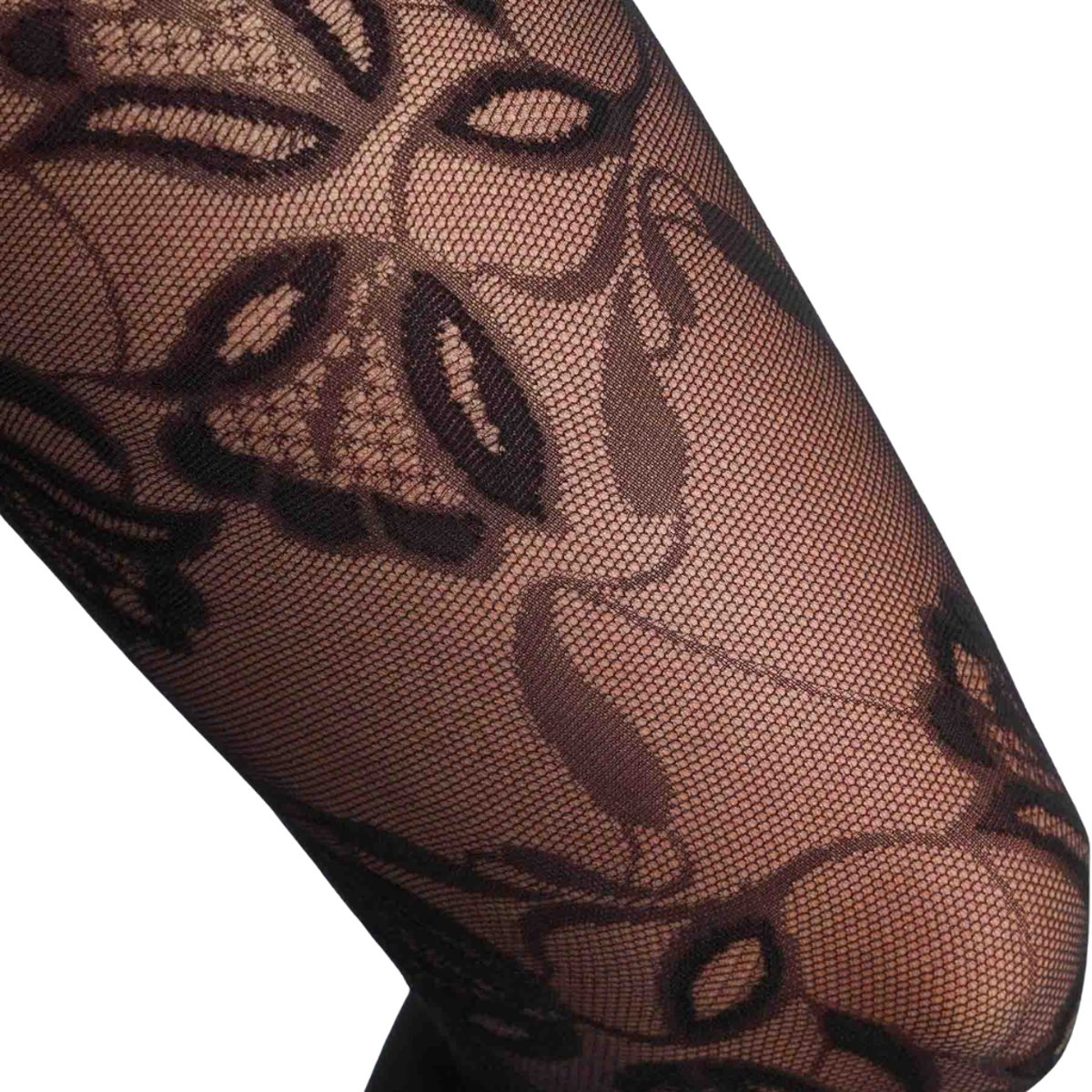 Collant floral velours Style noir, DIM